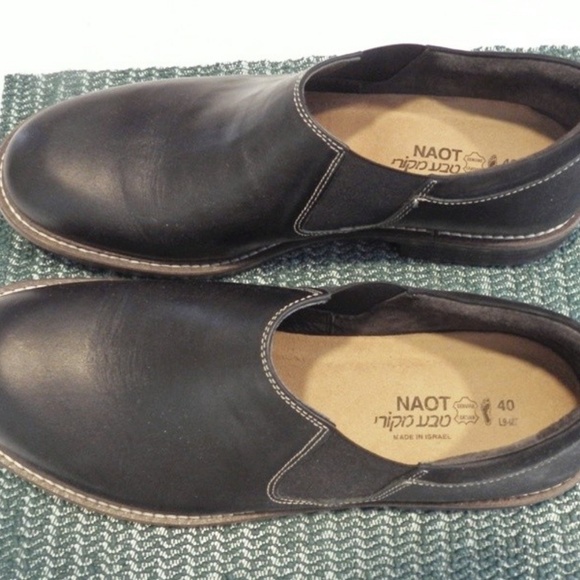 NEW!! NAOT Men\'s Black Brown SHOES LOAFERS 7 (40)